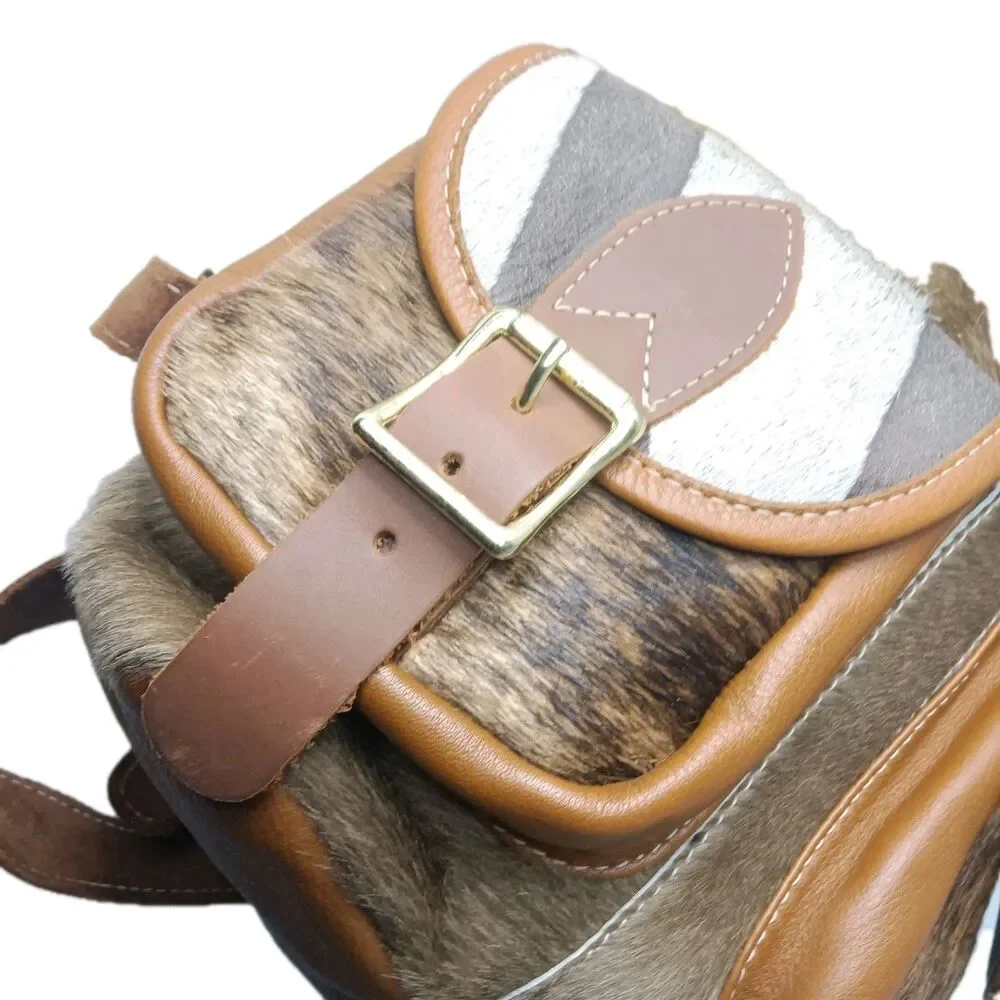 Lil' Miss Leather Backpack Handcrafted Cowhide Leather Bag - Picture 6 of 11
